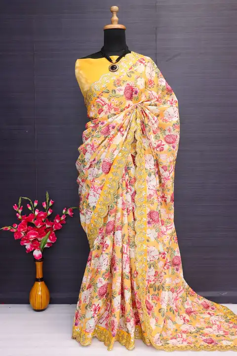 Evergreen and Most Demanding Floral Pattern Saree uploaded by 1 Place For All Fashion  on 6/6/2023