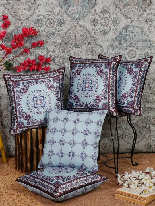 Cushion cover set of 5 pcs uploaded by Balaji Textiles on 6/6/2023