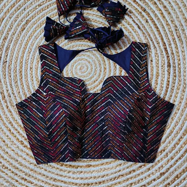 Georgette Fabric with multi sequence work with heavy Latkans Blouse  uploaded by L. D. BOUTIQUE on 6/6/2023