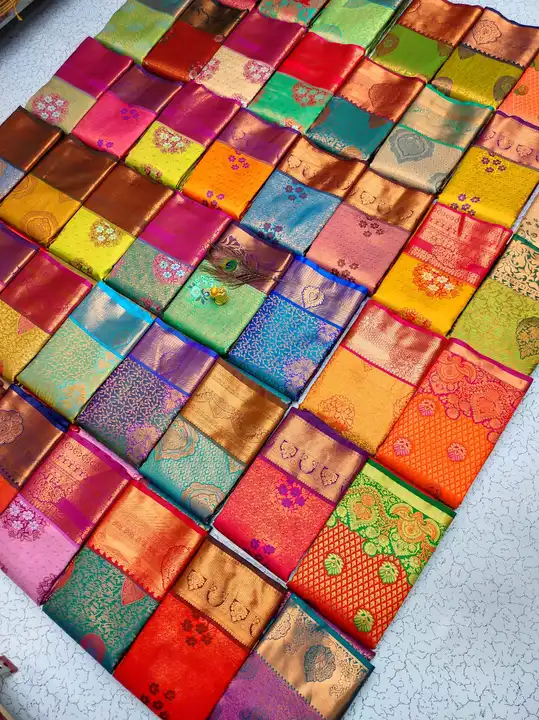 Bridal kanjeevaram semi silk saree uploaded by Venni textiles(Kalyani cotton saree manufacturer) on 6/6/2023