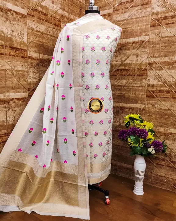 *BANARASI COTTON SILK TILFI JAMDANI DRESS MATERIAL* uploaded by Banaras art silk on 6/6/2023