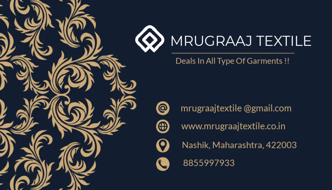 Visiting card store images of Mrugraaj textile