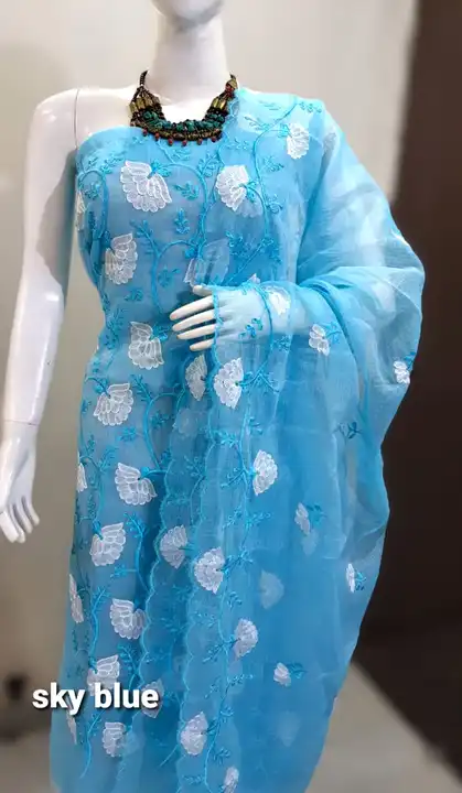 Kota doria embroidery work suit  uploaded by Ansari Handloom on 6/6/2023