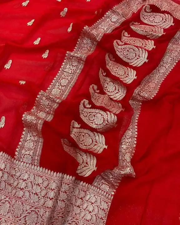 Banarasi daeyble semi jorjet silk saree  uploaded by business on 6/6/2023