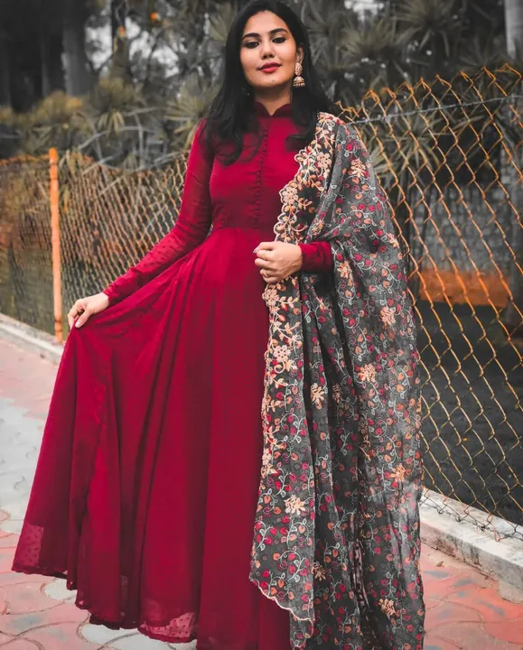 Georgette Printed Gown With Dupatta  uploaded by Laltika on 6/7/2023