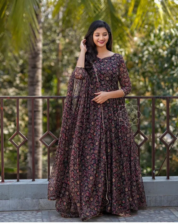 Georgette Maxi Dress with Dupatta  uploaded by business on 6/7/2023