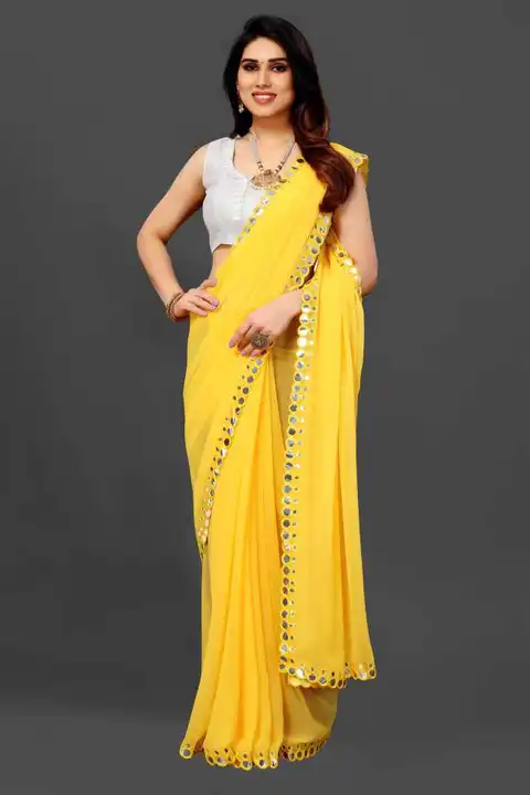 FANCY GEORGETTE SAREE  uploaded by Manan Creation on 6/7/2023