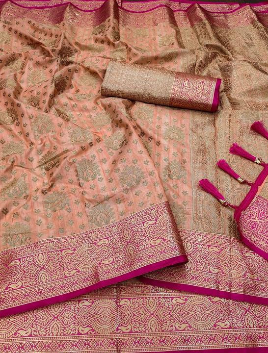 Luxurious Zari Woven Pallu and Intricate Motif Weaving Desing Saree uploaded by DHANANJAY CREATIONS on 6/7/2023