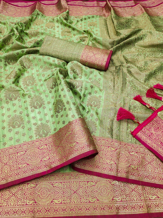 Luxurious Zari Woven Pallu and Intricate Motif Weaving Desing Saree uploaded by DHANANJAY CREATIONS on 6/7/2023