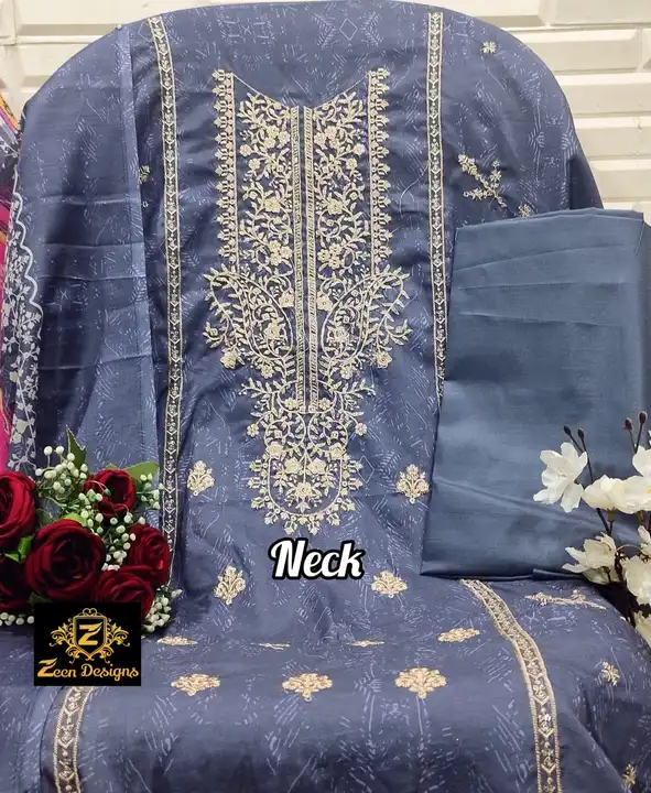 Leen design with embroidery  uploaded by Heena fashion house on 6/7/2023