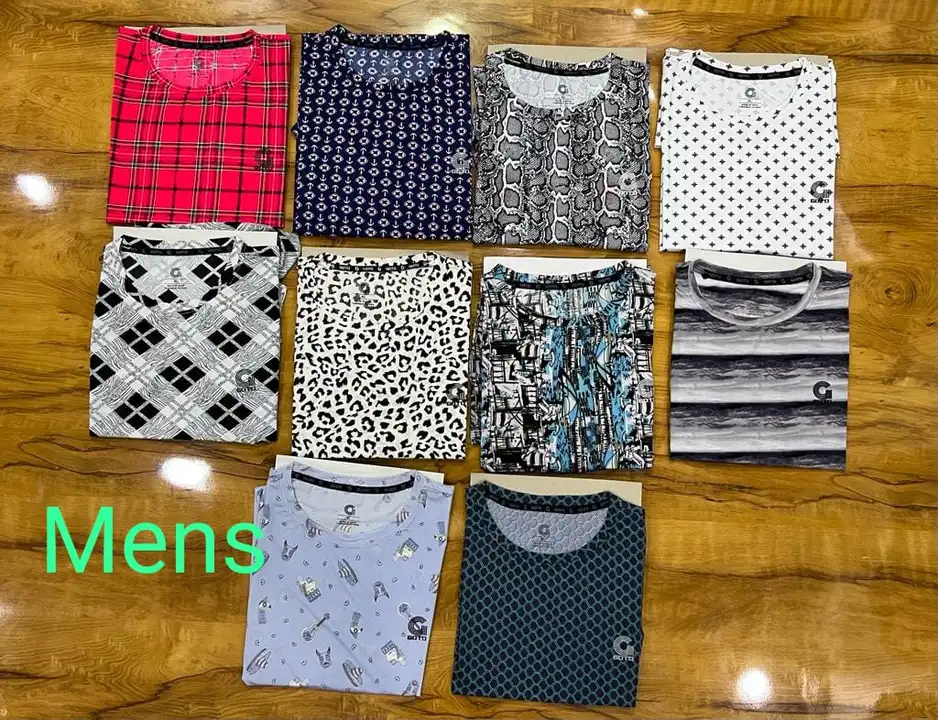 Nylon print lycra tshirts 11 for mens uploaded by Shrey creation  on 6/7/2023