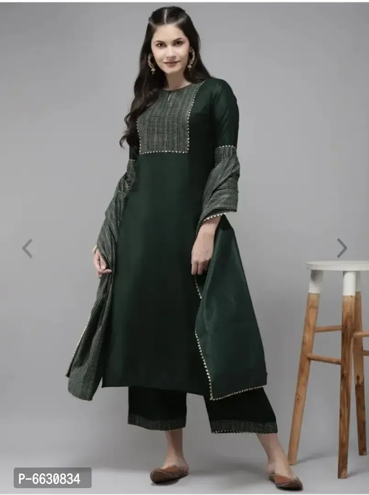 Post image Trendy Rayon Kurti set for women 

*Trendy Rayon Kurti Set for Women*

 *Size*:
M(Bust - 28.0 inches) 
2XL(Bust - 34.0 inches) 
L(Bust - 30.0 inches) 
XL(Bust - 32.0 inches) 

 *Color*: Green

 *Fabric*: Rayon

 *Pack Of*: Single

 *Type*: Kurta, Bottom and Dupatta Set

 *Style*: Gota Work

 *Design Type*: Indo-western

 *Sleeve Length*: 3/4 Sleeve

 *Occasion*: Casual

 *COD Available*

*Free and Easy Returns**:  Within 7 days of delivery. No questions asked

 🆕 Avail 100% cashback on all your orders in MyShopPrime Wallet

💸 Use 5% flat off on all prepaid orders



⚡⚡ Hurry, 7 units available only
https://myshopprime.com/product/trendy-rayon-kurti-set-for-women/1583318028