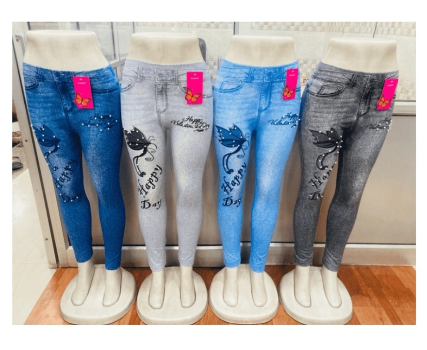 Imported Fabric Moti design Denim Jeggings free Size in 4 Colours uploaded by SPK Impact on 6/7/2023