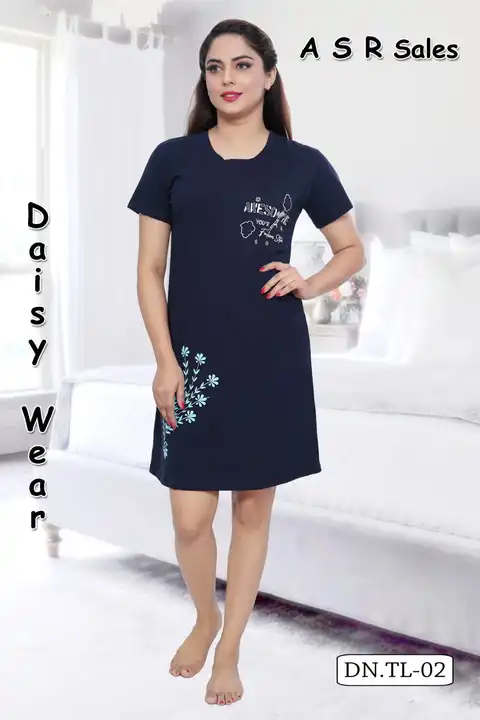 Daisy Wear Hosiery Cotton Night Wear Long T-Shirt for Women  uploaded by A S R SALES DAISY WEAR on 6/7/2023