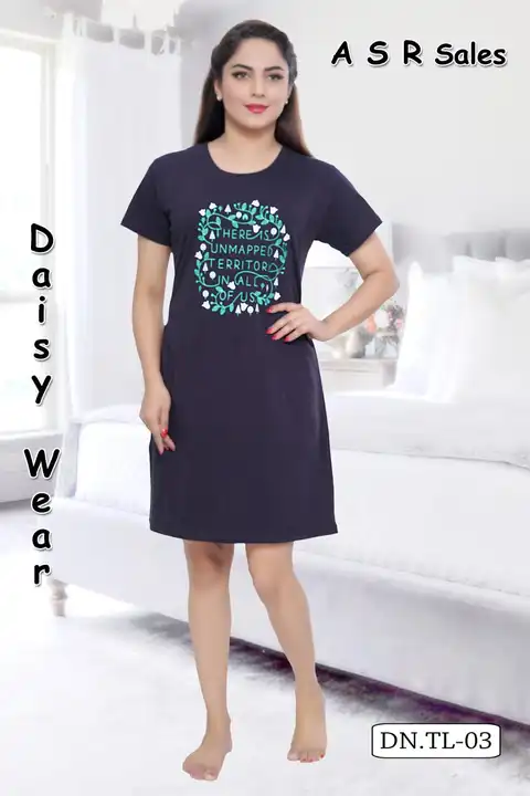 Daisy Wear Hosiery Cotton Night Wear Long T-Shirt for Women  uploaded by A S R SALES DAISY WEAR on 6/7/2023