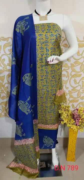 Ktan silk printed suit set  uploaded by Peehu handloom  on 6/7/2023
