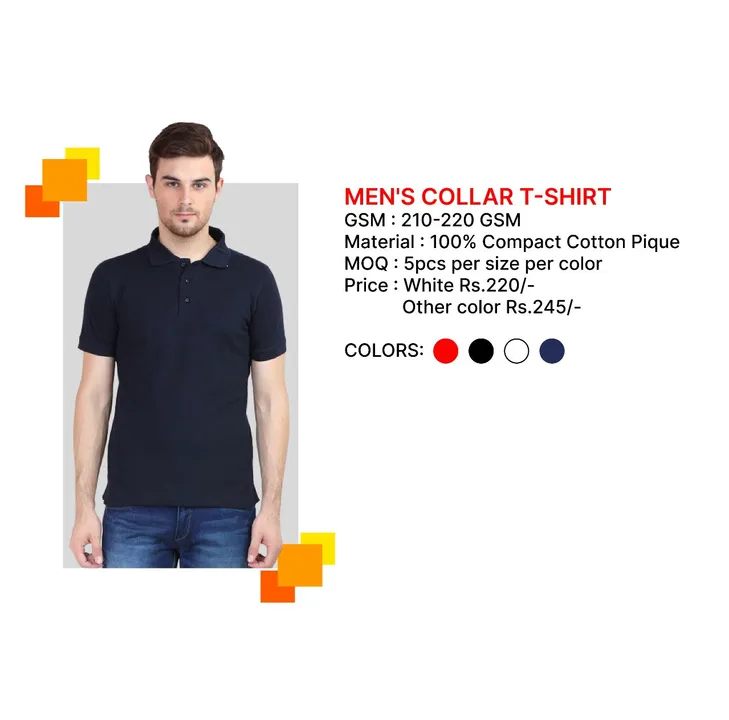 Collar Neck Men T-Shirt uploaded by ENRREN Lifestyle on 5/30/2024