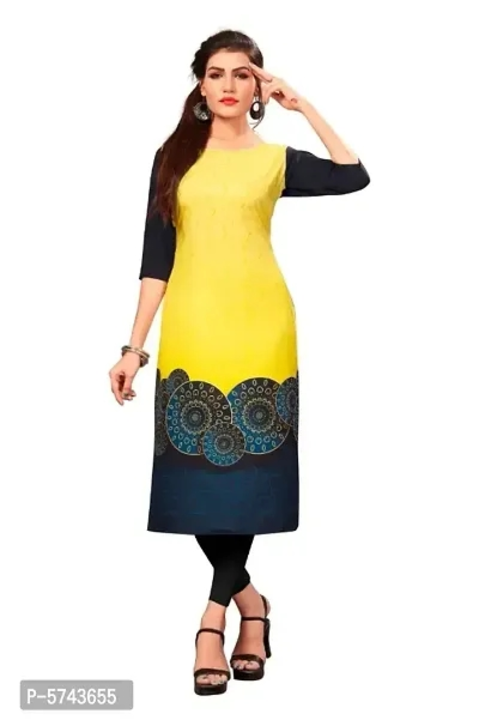 Printed Crepe Festive & Party Straight Kurta uploaded by Sneaky Offers on 6/7/2023