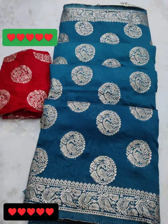 Pure dola silk saree peacock design  uploaded by Narayan and sons jaipur rajasthan india on 6/7/2023