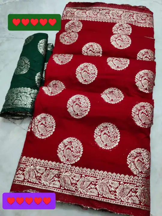 Pure dola silk saree peacock design  uploaded by Narayan and sons jaipur rajasthan india on 6/7/2023