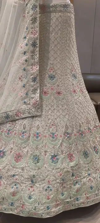 Heavy pestal color embroidery lehenga  uploaded by Rajgharanaacouture on 6/7/2023