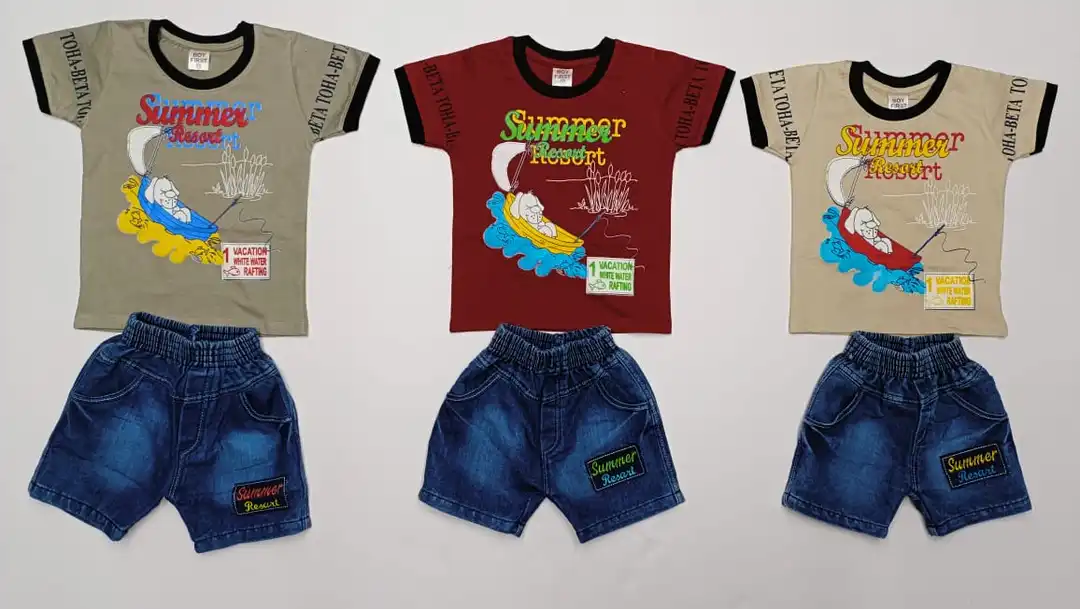 Printed Cotton top and bottom clothing set T-shirt and short pant uploaded by The fancy kart on 6/7/2023