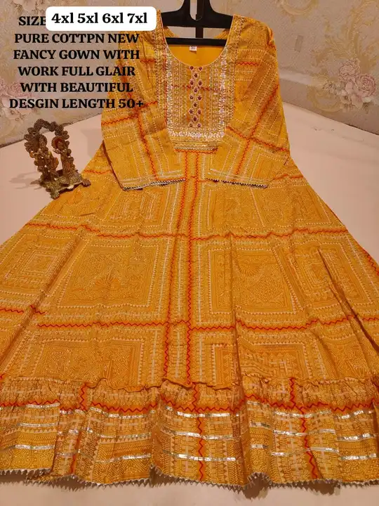 Twara yellow unique patterns & floral motifs printed cotton 3/4th sleeve &  round neck straight-cut kurti
