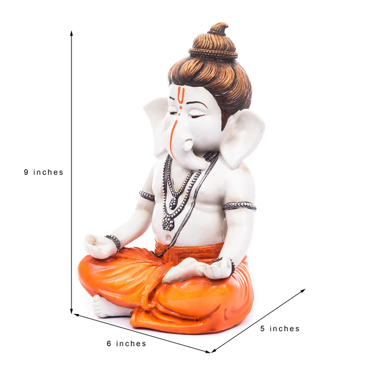 🙏🏻🙏🏻.........sku = GHMSGG54498
Orange Polyresin Meditating Lord Ganesha Statue
 uploaded by Home decor on 6/8/2023