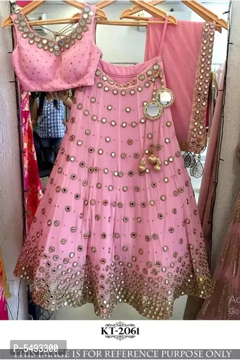 Post image Hey! Checkout my new product called
Latest Attractive Satin Mirror Work Semi Stitched Lengha Choli .