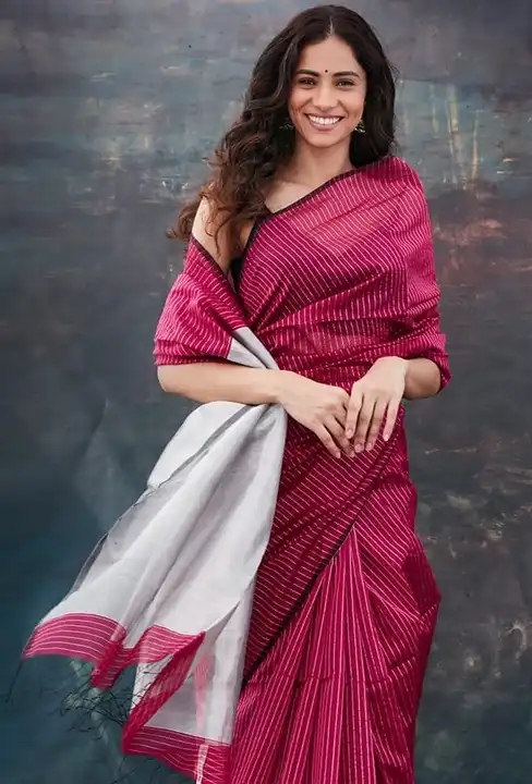 Maheshweri handloom stripes saree  uploaded by business on 6/8/2023
