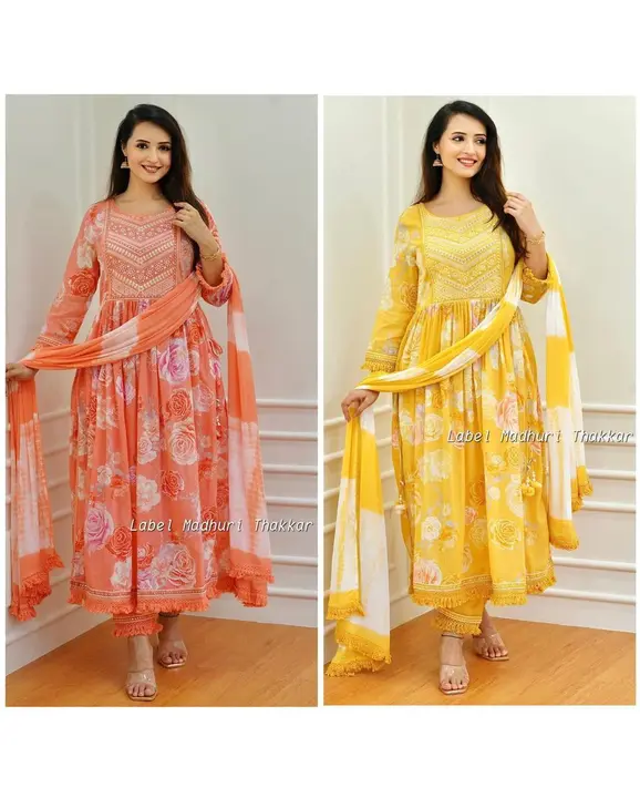 REYON kurti and cotton dupptta uploaded by business on 6/8/2023