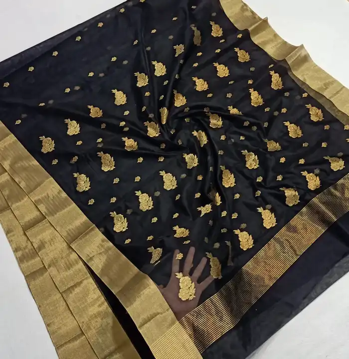 Chanderi silk saree uploaded by business on 6/8/2023