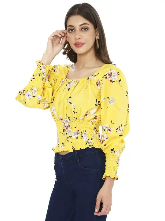 Printed Crepe Top For Girls  uploaded by Gazal Collections on 6/8/2023