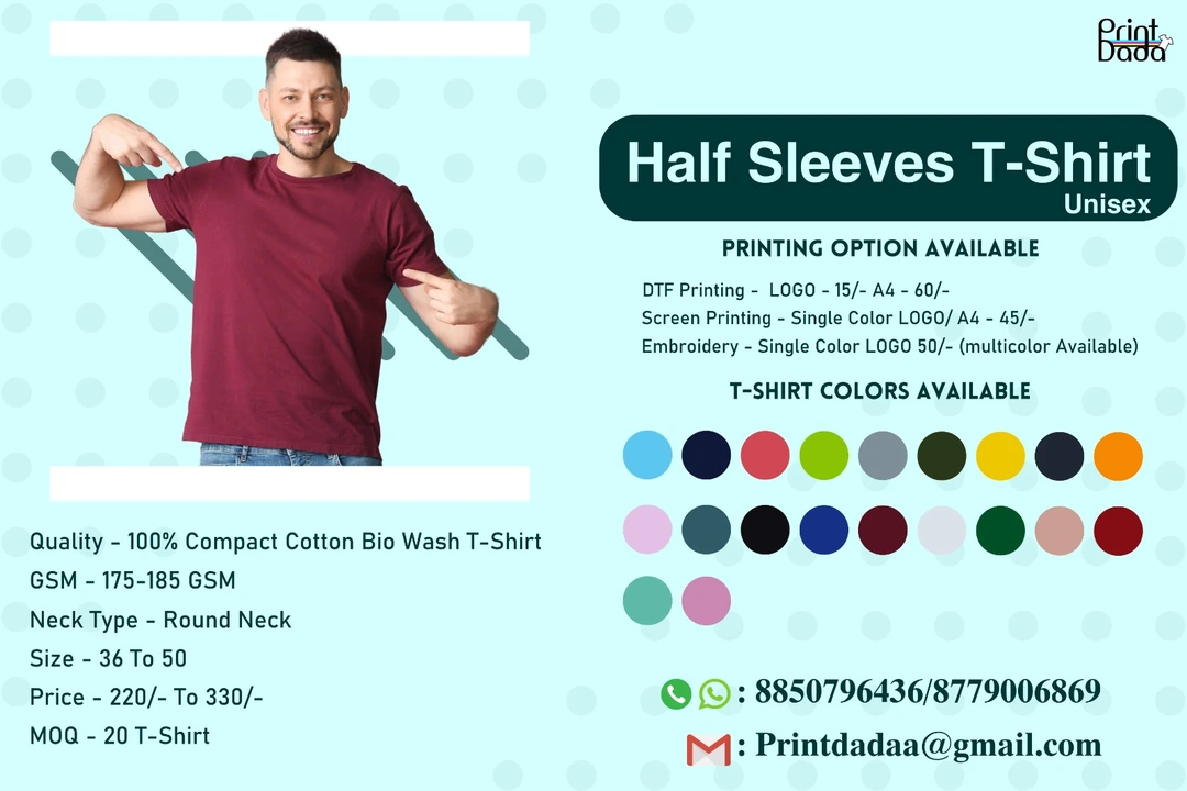 Post image Hey! Checkout my new product called
Custom Cotton T-Shirt printed.