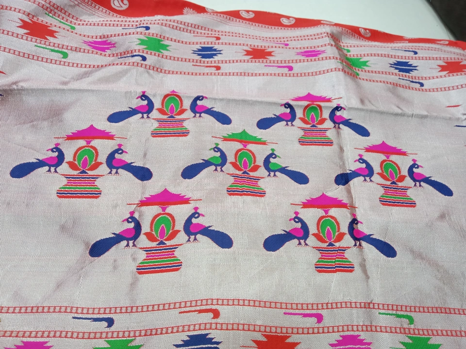 Silk paithani (siver zari) uploaded by Jalan fashion saree menufecturer on 6/8/2023