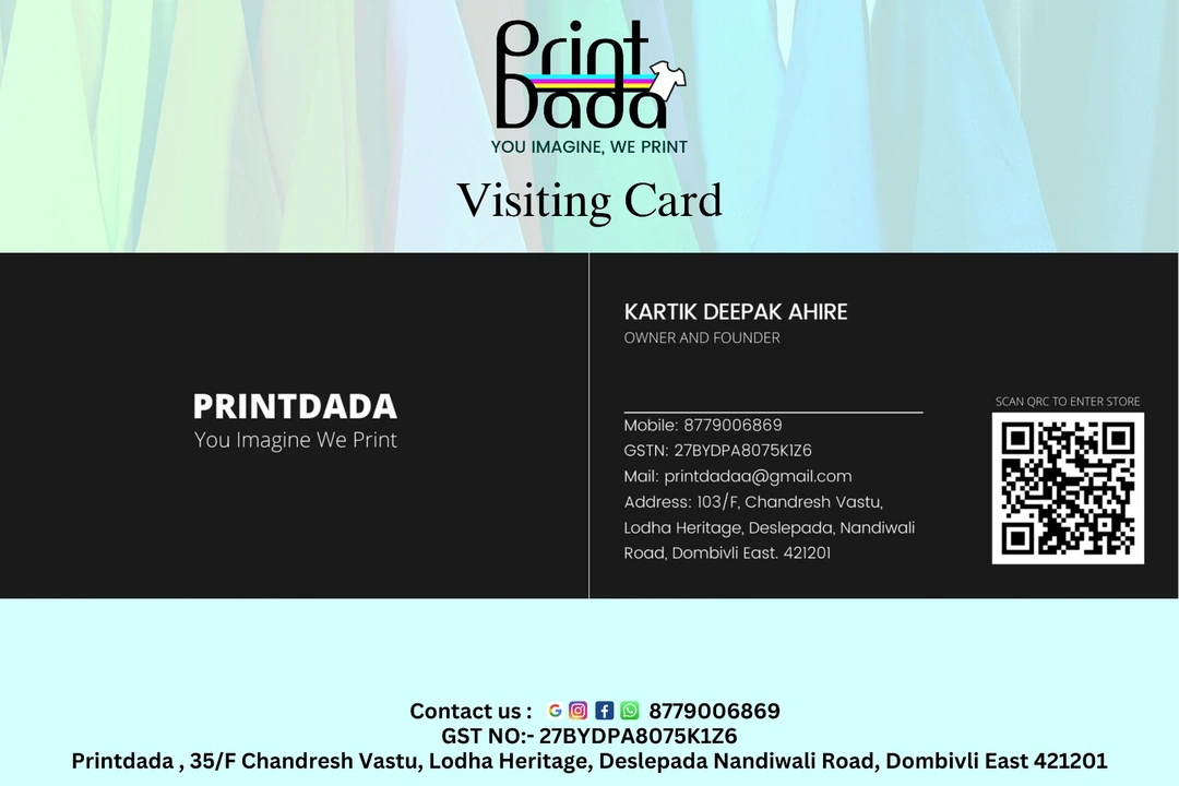 Printdada Visiting Card uploaded by Printdada T-Shirts Printing And Manufacturing on 6/8/2023