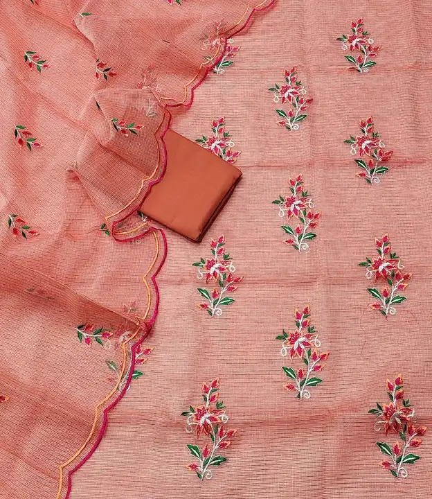 Kota doria embroidery work suit  uploaded by Ansari Handloom on 6/8/2023