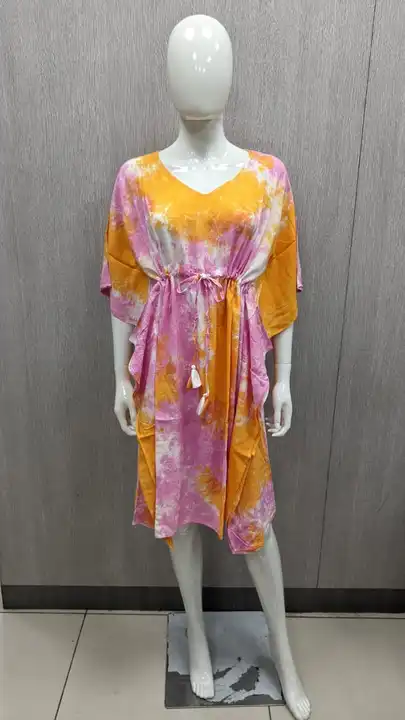 Rayon tie dye free size kaftan premium quality womenswear uploaded by Rama exports on 6/8/2023