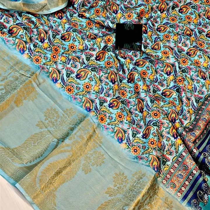 *Summer best choice Soft mallampuram viscose jute silk printed saree*

▶️Fabric Detail :- *Soft mall uploaded by Divya Fashion on 6/8/2023
