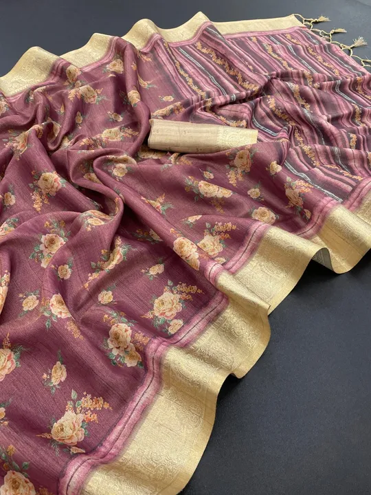 Mayro 
Pure Kanjivaram zari Silk Quality 
Top trusted Fabric
Rich Flower and geomatrical prints blen uploaded by Divya Fashion on 6/8/2023