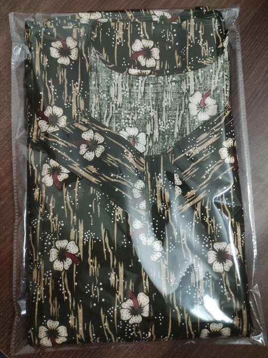 Jaipuri printed night gown zipper nighty uploaded by Narsinh Enterprises on 6/8/2023