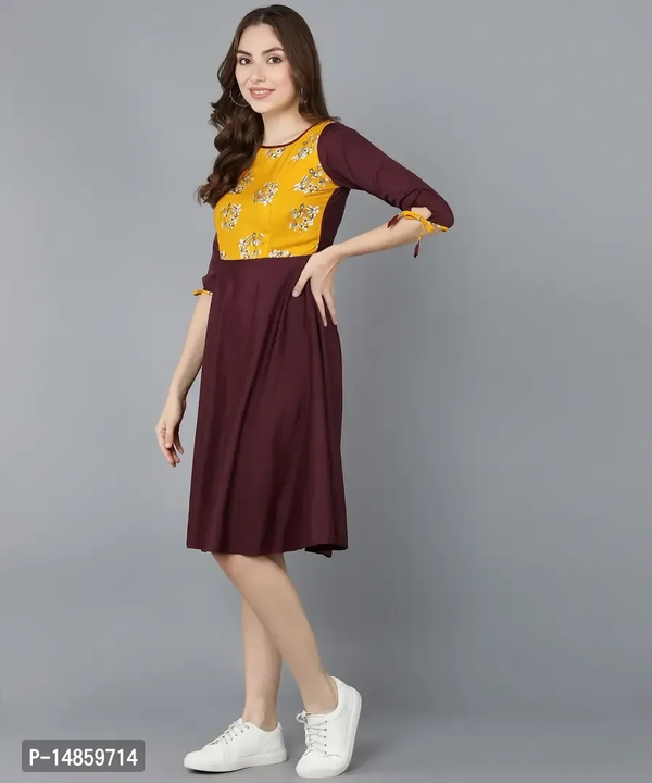 Women fit and flare maroon western dress uploaded by RN.FASHION on 6/8/2023