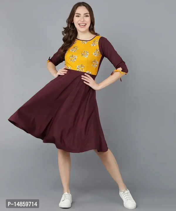 Women fit and flare maroon western dress uploaded by RN.FASHION on 6/8/2023