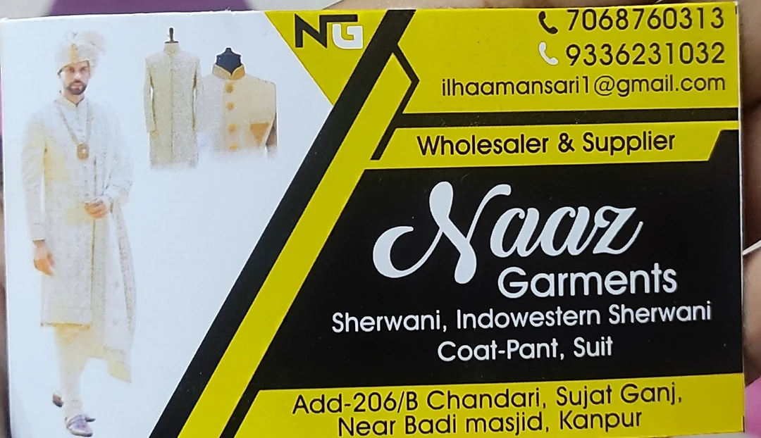 Visiting card store images of NAAZ HANDLOOM
