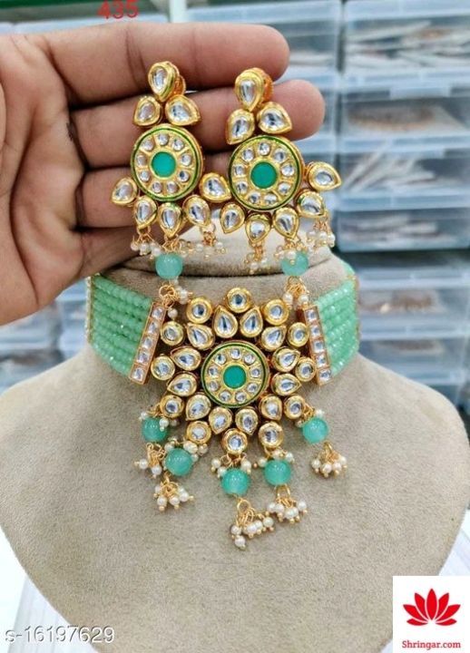 Post image 600
Catalog Name:*Allure Fancy Women Necklaces &amp; Chains*
Base Metal: Alloy
Plating: Gold Plated
Stone Type: Kundan
Sizing: Adjustable
Type: Necklace
Sizes: Free Size
Dispatch: 2-3 Days
