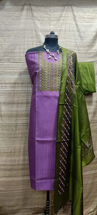 Embroidery Katan silk  uploaded by Susmita's collection ❤😍 on 6/8/2023