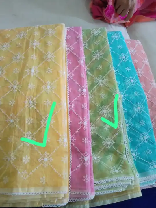 Supernet  chiken work uploaded by New sarees collection on 6/8/2023
