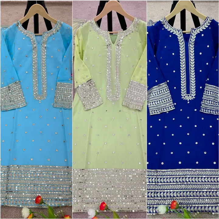 👉👗*Launching New Designer Party Wear Look New Top-Plazzo and Dupatta With Heavy Embroidery Work * uploaded by Fashion Textile  on 6/8/2023
