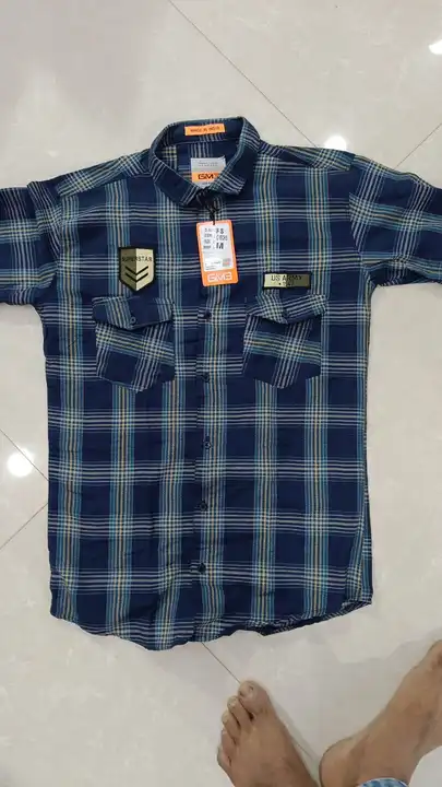 Double Pocket Check cotton shirt  uploaded by business on 6/8/2023