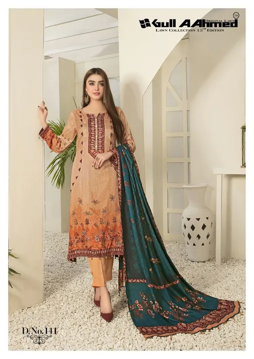 *GULAHMED THE ORIGINAL LAWN*

*🌹GULAHMED VOL 15🌹*

*Pure lawn collection with mal mal duppata*

* uploaded by Fashion Textile  on 6/8/2023